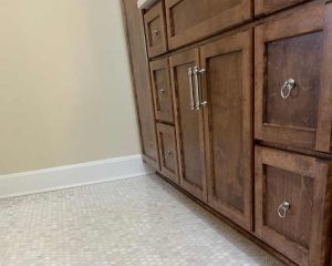 Wooden cabinets under sink