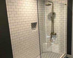 Shower place in a bathroom