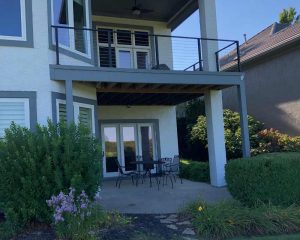 Deck in a double story home