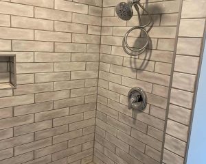 Shower place in a bathroom